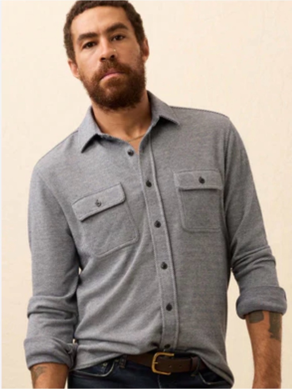 Faherty Gray Sweater Shirt Size XXL